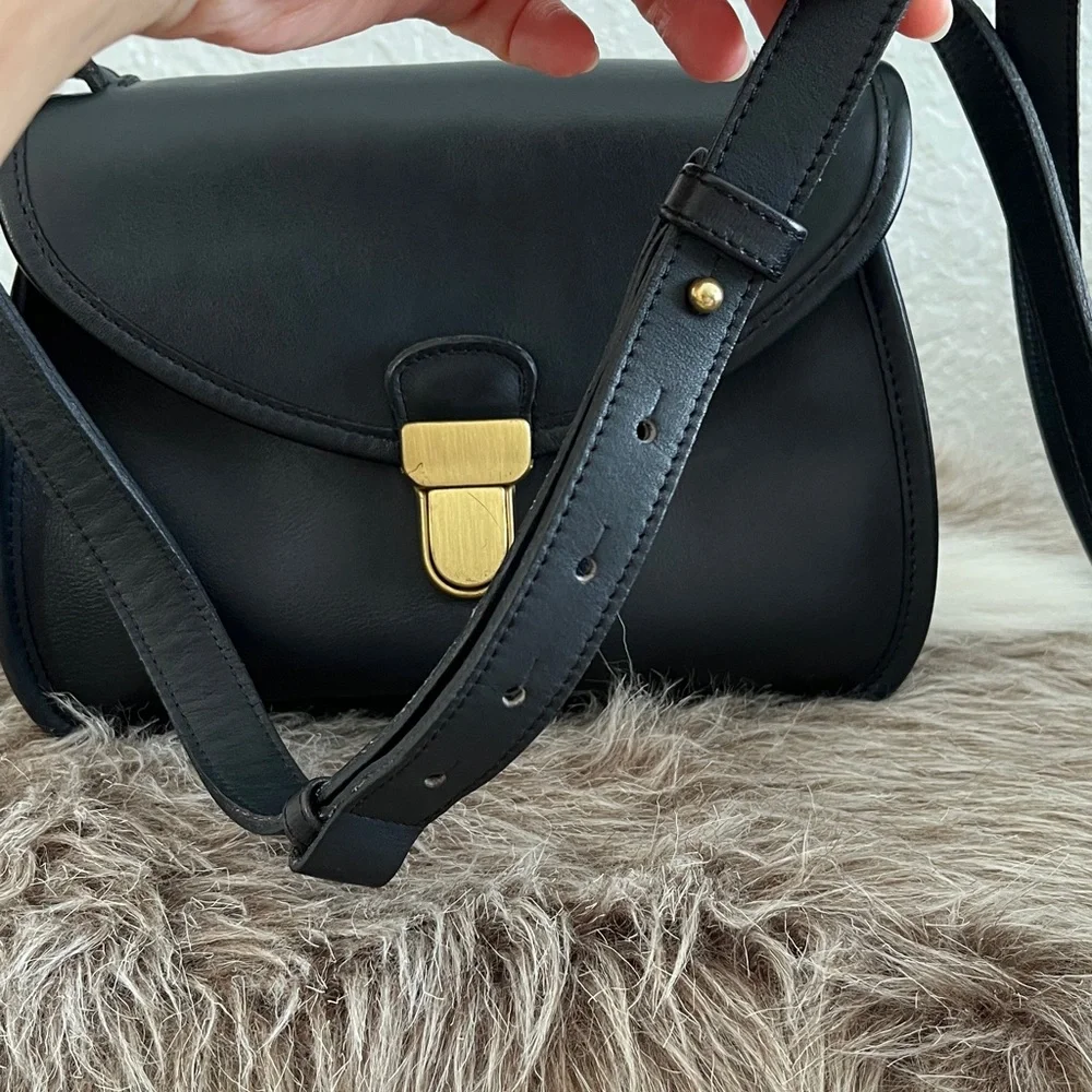 Rare Vintage Coach Ashland Bag 9914 Full Grain Cowhide Leather- Navy Blue - Picture 10 of 16